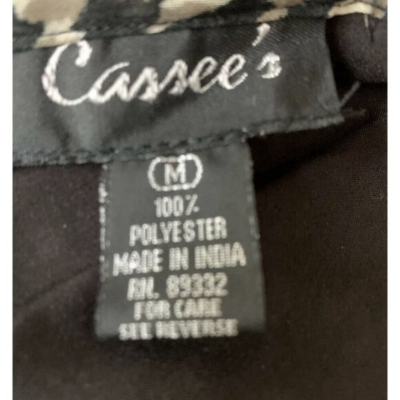 Cassee's M Animal Print Surplice Neck Shirred Lined Ruffle Sleeveless Maxi Dress - Picture 6 of 6